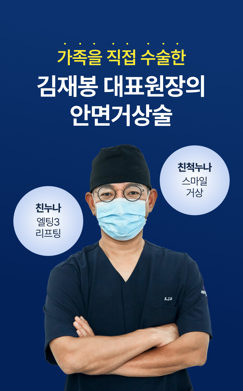 가족을 직접 수술한 김재봉 원장의 안면거상술